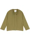 Yves Salomon Drawstring-neck Down Jacket In Green