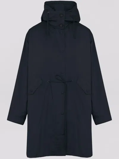 Yves Salomon Drawstring Parka In Blue