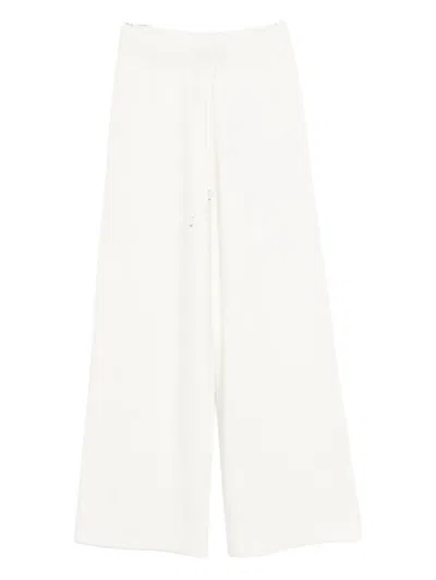 Yves Salomon Drawstring Trousers In White