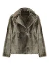 Yves Salomon Wool Double-breasted Coat In Gray