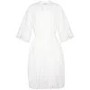 Yves Salomon Pleated Midi Dress In White