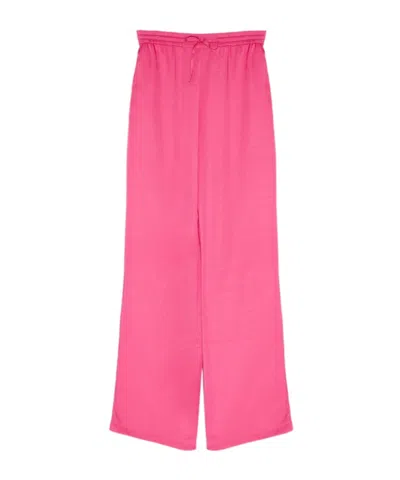 Yves Salomon Elastic Waist Casual Pants In Pink