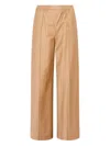 Yves Salomon Elasticated Waistband Flannel Trousers In Neutral