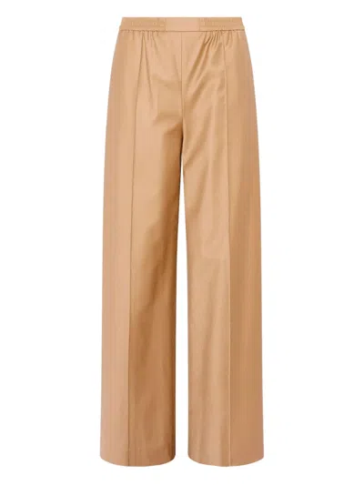 Yves Salomon Elasticated Waistband Flannel Trousers In Neutral