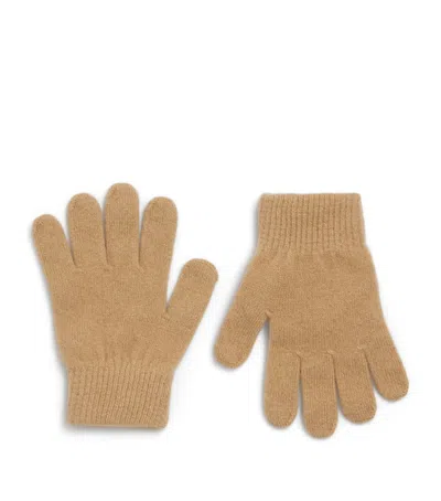 Yves Salomon Enfant Kids'  Cashmere Gloves In Brown