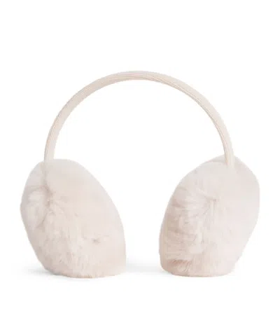 Yves Salomon Enfant Kids' Rabbit Fur Ear Muffs In White