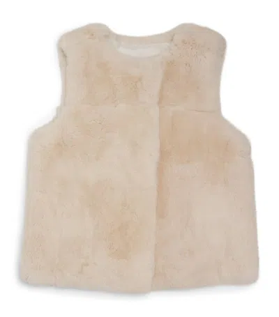 Yves Salomon Enfant Kids' Rabbit Fur Gilet (4-14 Years) In Pink