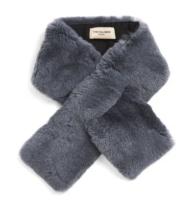 Yves Salomon Enfant Kids' Rabbit Fur Scarf In Grey