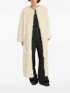 Yves Salomon Extra Long Toscana Lambskin Coat In White