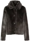 Yves Salomon Faux Fur Jacket In Black