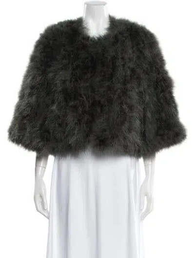 Pre-owned Yves Salomon Faux Fur Jacket In Green