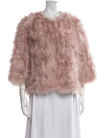 Pre-owned Yves Salomon Faux Fur Jacket In Pink