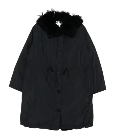 Yves Salomon Faux Fur-trim Jacket In Black