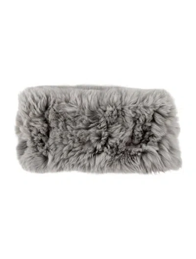 Pre-owned Yves Salomon Faux Fur Winter Headband In Gray