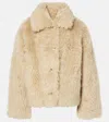 Yves Salomon Beige Buttoned Jacket In Beige