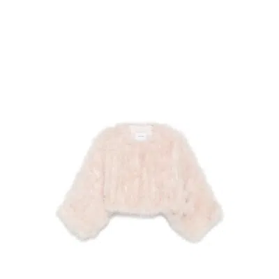 Yves Salomon Faux-fur Cropped Cape In Pink