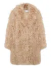 Yves Salomon Feather-detailing Coat In Multi