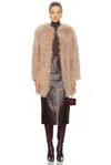 Yves Salomon Feather Jacket In Brown