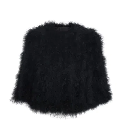 Yves Salomon Feather Jacket In Black