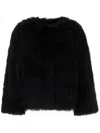 Yves Salomon Short Fur Sleeve Jacket In Black
