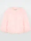 Yves Salomon Feather Jacket In Pink