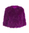 Yves Salomon Feather Jacket In Pink