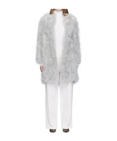 YVES SALOMON FEATHER SHAWL COLLAR COAT