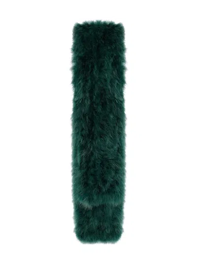 Yves Salomon Feather Shawl In Green