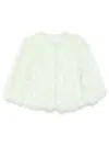 Yves Salomon Feather-trim Jacket In Green