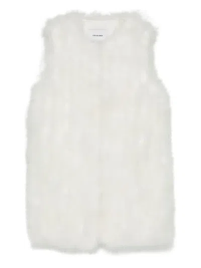 Yves Salomon Feathers Gilet In Gold