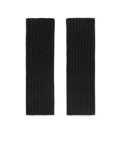 Yves Salomon Fingerless Mittens In Black
