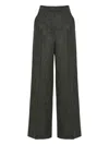 Yves Salomon Flannel Tailored Trousers In Gray