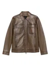 Yves Salomon Flap-pocket Leather Jacket In Brown
