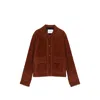 Yves Salomon Long-sleeved Leather Jacket In Brown