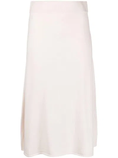 Yves Salomon Flared Knitted Skirt In Neutrals