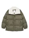 Yves Salomon Fleece-collar Jacket In Green