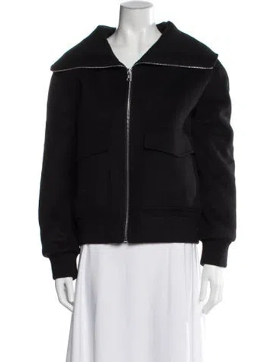 Pre-owned Yves Salomon Fox Bomber Jacket In Black