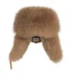 Yves Salomon Fox Fur-virgin Wool Chapka Hat In Brown