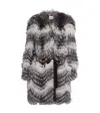 Yves Salomon Fox Fur-wool Belted Coat In Yellow
