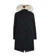 Yves Salomon Fox-rabbit Blended-cotton Parka In Black