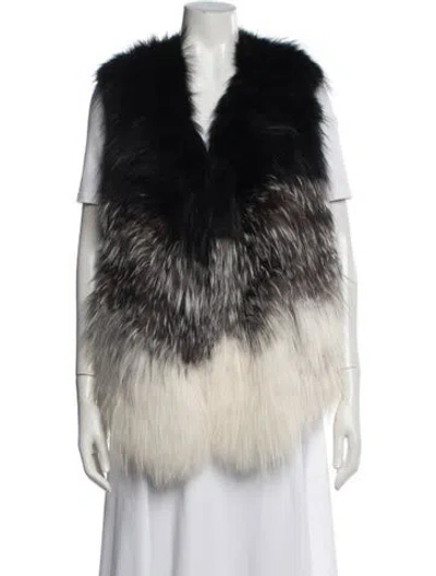 Pre-owned Yves Salomon Fox Vest In Black