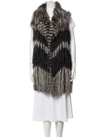 Pre-owned Yves Salomon Fox Vest In Brown