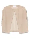 Yves Salomon Jacke Mit Fransenbesatz In Nude