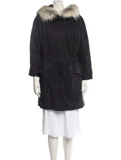 Pre-owned Yves Salomon Fur Coat In Blue