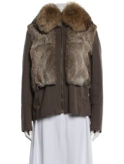 Pre-owned Yves Salomon Fur Coat In Brown