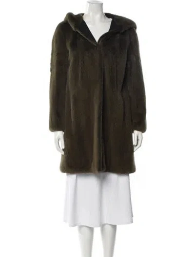 Pre-owned Yves Salomon Fur Coat In Green
