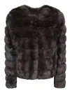 Yves Salomon Fur Coats In Brown