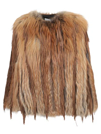Yves Salomon Fur Coats In Multi