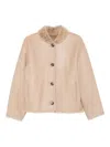 Yves Salomon Fur-collar Buttoned Coat In Brown