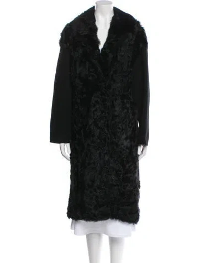 Pre-owned Yves Salomon Fur Faux Fur Coat In Black